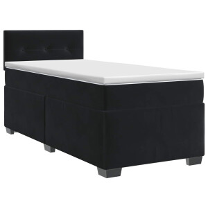 vidaXL Boxspringbed met matras Zwart 100 x 200 cm Fluweel