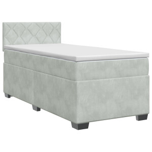 vidaXL Boxspringbed met matras Lichtgrijs 100 x 200 cm Fluweel