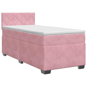 vidaXL Boxspringbed met matras Roze 100 x 200 cm Fluweel
