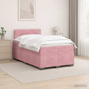 vidaXL Boxspringbed met matras Roze 120 x 190 cm Fluweel