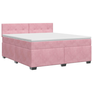 vidaXL Boxspringbed met matras Roze 140 x 190 cm Fluweel