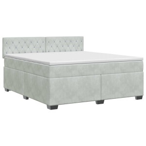 vidaXL Boxspringbed met matras Lichtgrijs 140 x 200 cm Fluweel