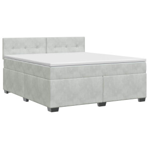 vidaXL Boxspringbed met matras Lichtgrijs 140 x 200 cm Fluweel