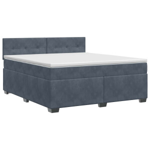vidaXL Boxspringbed met matras Donkergrijs 140 x 200 cm Fluweel