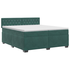 vidaXL Boxspringbed met matras Donkergroen 200 x 200 cm Fluweel