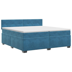 vidaXL Boxspringbed met matras Donkerblauw 200 x 200 cm Fluweel