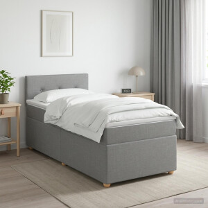 vidaXL Boxspringbed met matras Lichtgrijs 80 x 200 cm Stof