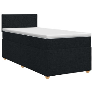 vidaXL Boxspringbed met matras met hoofdeinde Zwart 80 x 200 cm Stof