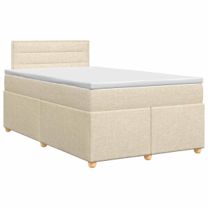 vidaXL Boxspringbed met matras Crèmekleurig 120 x 190 cm Stof
