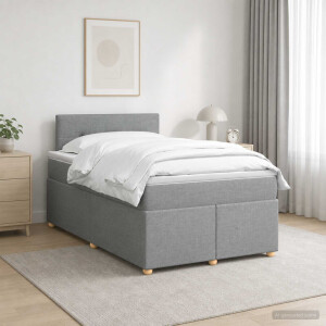 vidaXL Boxspringbed met matras Lichtgrijs 120 x 200 cm Stof