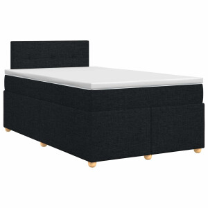 vidaXL Boxspringbed met matras met hoofdeinde Zwart 120 x 190 cm Stof