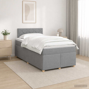 vidaXL Boxspringbed met matras Lichtgrijs 120 x 190 cm Stof