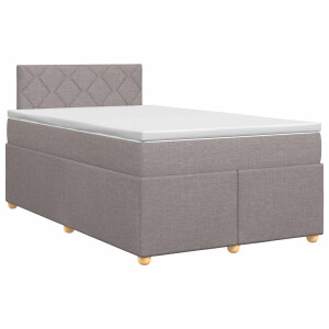 vidaXL Boxspringbed met matras met hoofdeinde Taupe 120 x 200 cm Stof