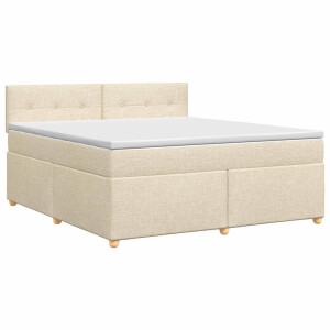 vidaXL Boxspringbed met matras Crèmekleurig 140 x 200 cm Stof