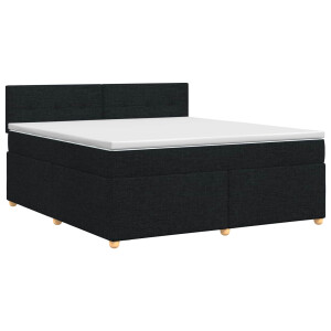 vidaXL Boxspringbed met matras met hoofdeinde Zwart 160 x 200 cm Stof