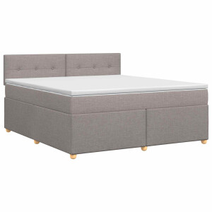 vidaXL Boxspringbed met matras met hoofdeinde Taupe 160 x 200 cm Stof