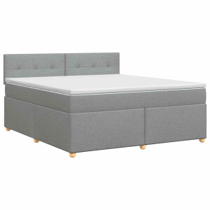 vidaXL Boxspringbed met matras Lichtgrijs 180 x 200 cm Stof