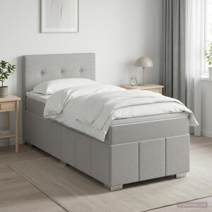 vidaXL Boxspringbed met matras Lichtgrijs 80 x 200 cm Stof
