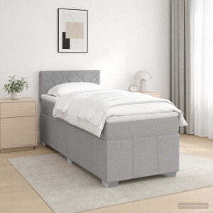 vidaXL Boxspringbed met matras Lichtgrijs 100 x 200 cm Stof