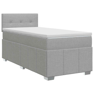 vidaXL Boxspringbed met matras Lichtgrijs 90 x 200 cm Stof