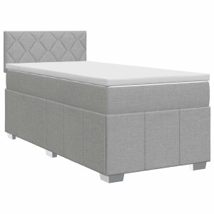 vidaXL Boxspringbed met matras Lichtgrijs 90 x 200 cm Stof