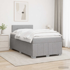 vidaXL Boxspringbed met matras Lichtgrijs 120 x 190 cm Stof