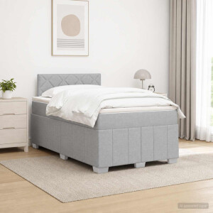 vidaXL Boxspringbed met matras Lichtgrijs 120 x 190 cm Stof