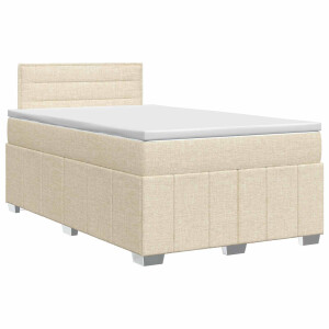 vidaXL Boxspringbed met matras Crèmekleurig 120 x 200 cm Stof