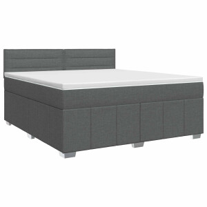 vidaXL Boxspringbed met matras Donkergrijs 140 x 190 cm Stof