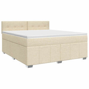 vidaXL Boxspringbed met matras Crèmekleurig 140 x 200 cm Stof
