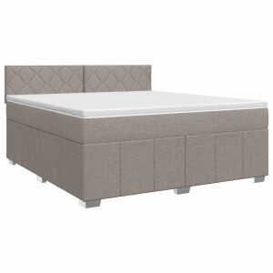 vidaXL Boxspringbed met matras met hoofdeinde Taupe 160 x 200 cm Stof