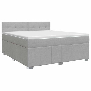 vidaXL Boxspringbed met matras Lichtgrijs 180 x 200 cm Stof