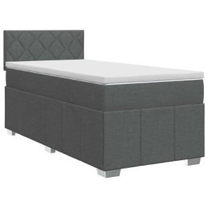 vidaXL Boxspringbed met matras Donkergrijs 90 x 190 cm Stof