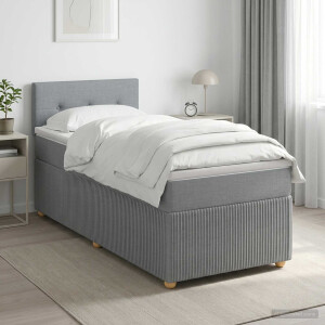 vidaXL Boxspringbed met matras Lichtgrijs 80 x 200 cm Stof