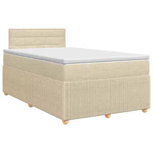 vidaXL Boxspringbed met matras Crèmekleurig 120 x 190 cm Stof