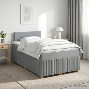 vidaXL Boxspringbed met matras Lichtgrijs 120 x 190 cm Stof