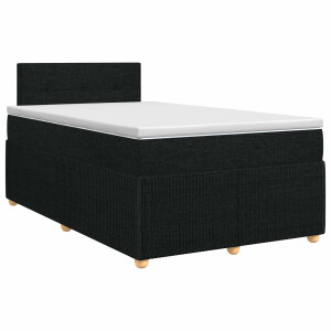 vidaXL Boxspringbed met matras met hoofdeinde Zwart 120 x 190 cm Stof