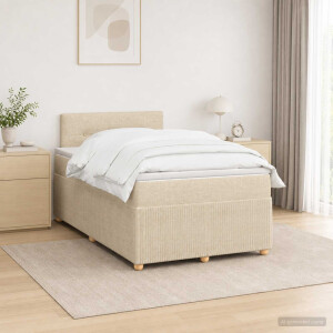 vidaXL Boxspringbed met matras Crèmekleurig 120 x 190 cm Stof