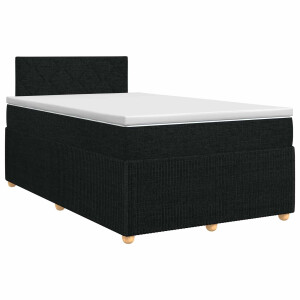 vidaXL Boxspringbed met matras met hoofdeinde Zwart 120 x 190 cm Stof