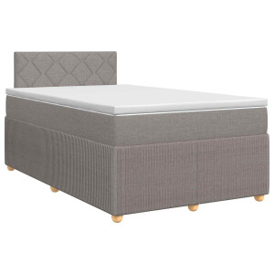 vidaXL Boxspringbed met matras met hoofdeinde Taupe 120 x 200 cm Stof