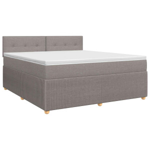 vidaXL Boxspringbed met matras met hoofdeinde Taupe 160 x 200 cm Stof
