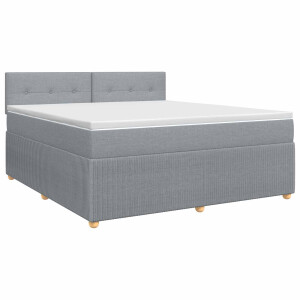 vidaXL Boxspringbed met matras Lichtgrijs 180 x 200 cm Stof