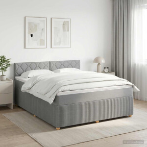 vidaXL Boxspringbed met matras Lichtgrijs 140 x 190 cm Stof