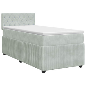 vidaXL Boxspringbed met matras Lichtgrijs 80 x 200 cm Fluweel