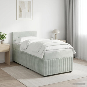 vidaXL Boxspringbed met matras Lichtgrijs 80 x 200 cm Fluweel