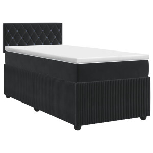 vidaXL Boxspringbed met matras Zwart 100 x 200 cm Fluweel