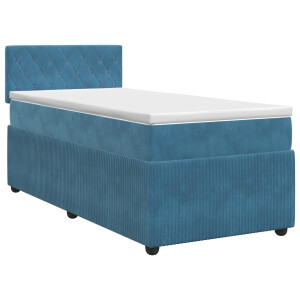 vidaXL Boxspringbed met matras Donkerblauw 100 x 200 cm Fluweel