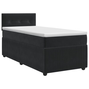 vidaXL Boxspringbed met matras Zwart 100 x 200 cm Fluweel