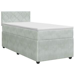 vidaXL Boxspringbed met matras Lichtgrijs 100 x 200 cm Fluweel