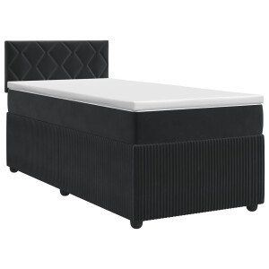 vidaXL Boxspringbed met matras Zwart 100 x 200 cm Fluweel